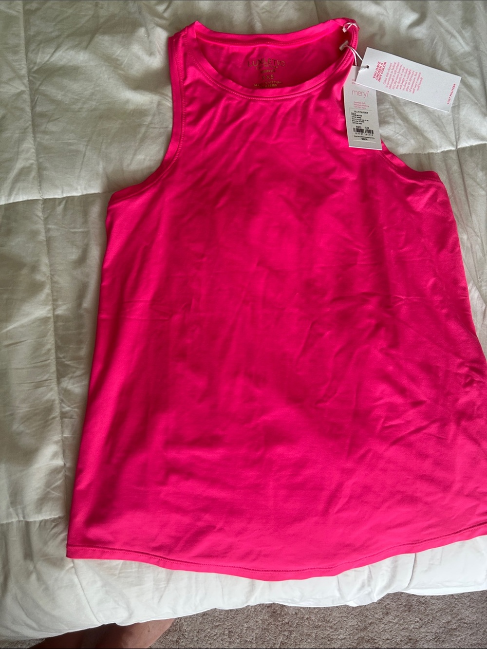 Lilly Pulitzer Westley Active Tank UPF50+ Neon Pink Sleeveless